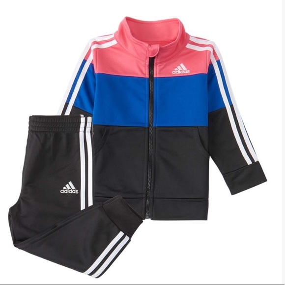 adidas Other - Adidas Blue & Pink Color Block Zip Up Track Suit Size 5